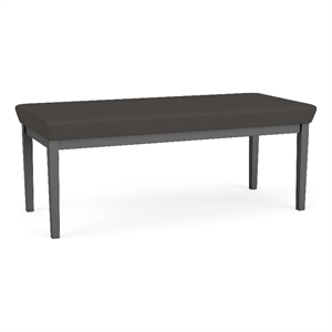 Lesro Industries Steel Waiting Reception 2 Seat Bench Steel Frame in Gray