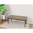 Lesro Industries Steel Waiting Reception 2 Seat Bench Steel Frame in Brown