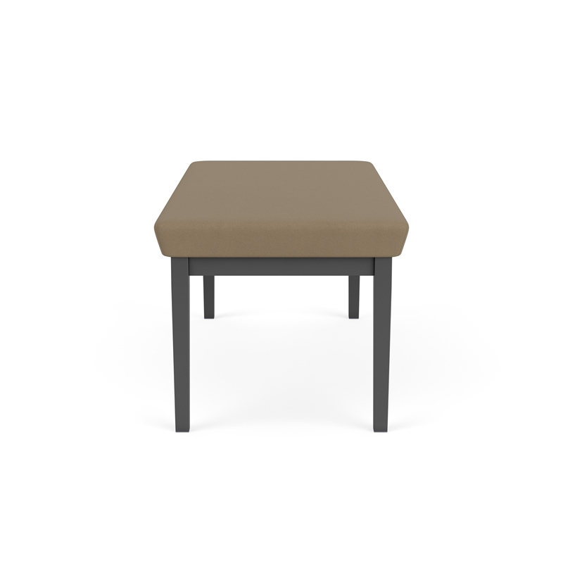 Lesro Industries Steel Waiting Reception 2 Seat Bench Steel Frame in Brown