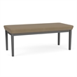 Lesro Industries Steel Waiting Reception 2 Seat Bench Steel Frame in Brown