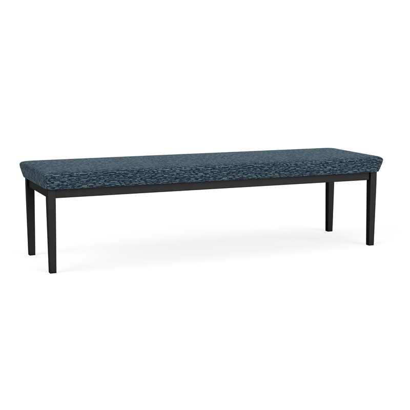 Lesro Industries Steel Waiting Reception 3 Seat Bench Steel Frame in Blue