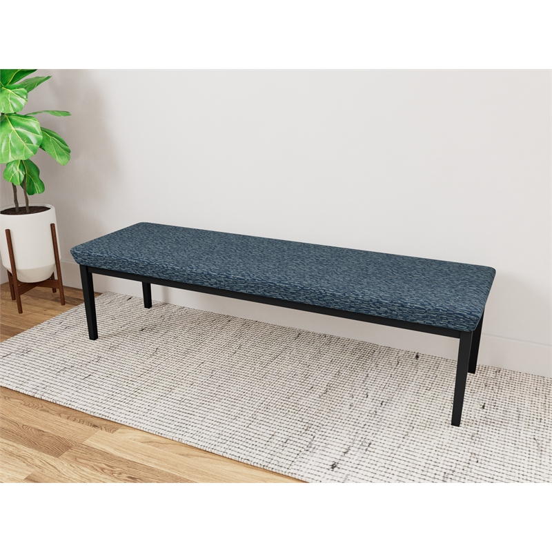 Lesro Industries Steel Waiting Reception 3 Seat Bench Steel Frame in Blue