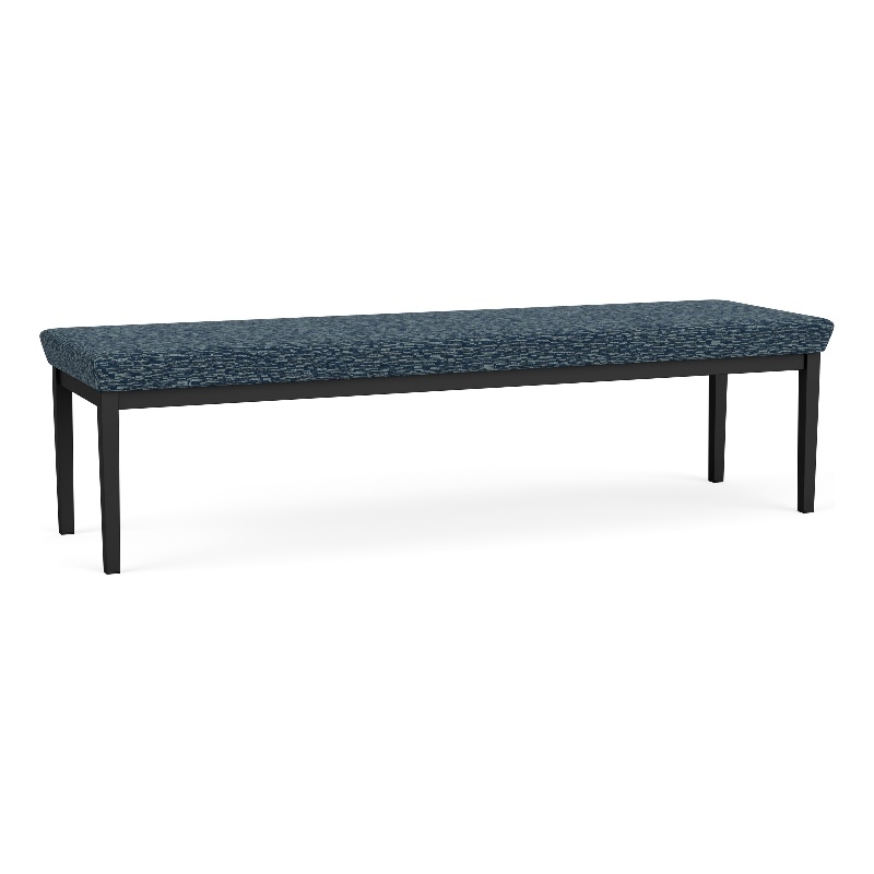 Lesro Industries Steel Waiting Reception 3 Seat Bench Steel Frame in Blue