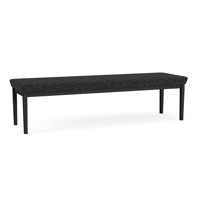 Lesro Industries Steel Waiting Reception 3 Seat Bench Steel Frame in Black