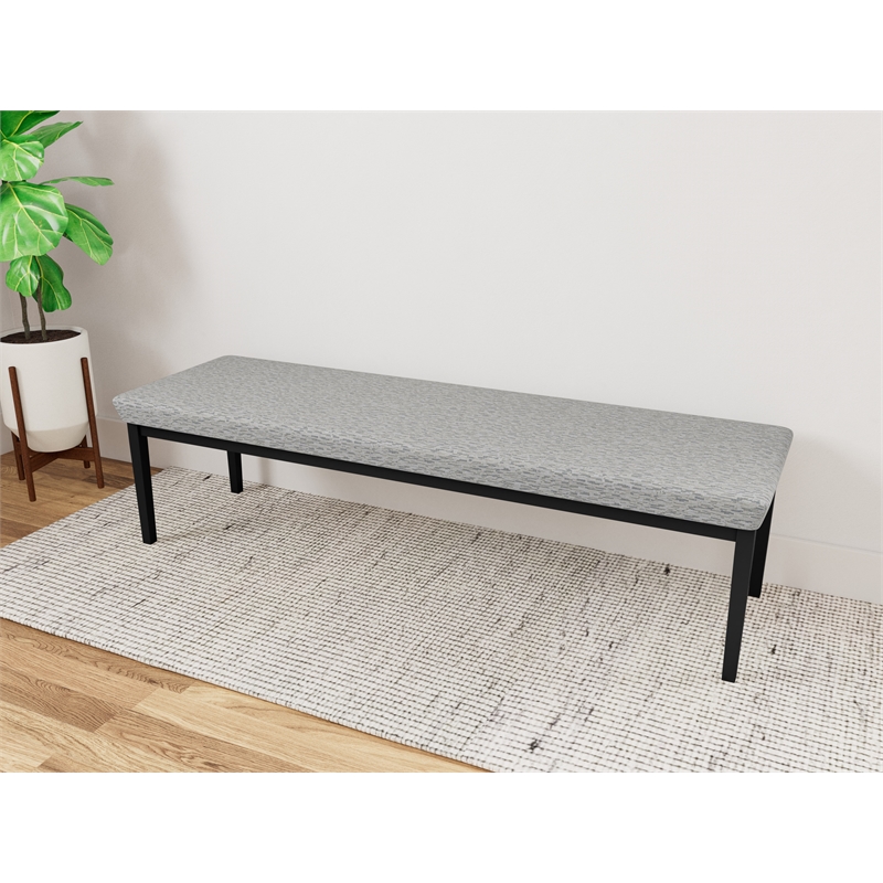 Lesro Industries Steel Waiting Reception 3 Seat Bench Steel Frame in Gray