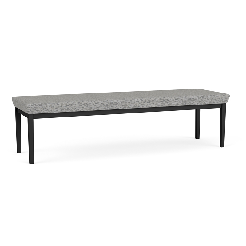Lesro Industries Steel Waiting Reception 3 Seat Bench Steel Frame in Gray