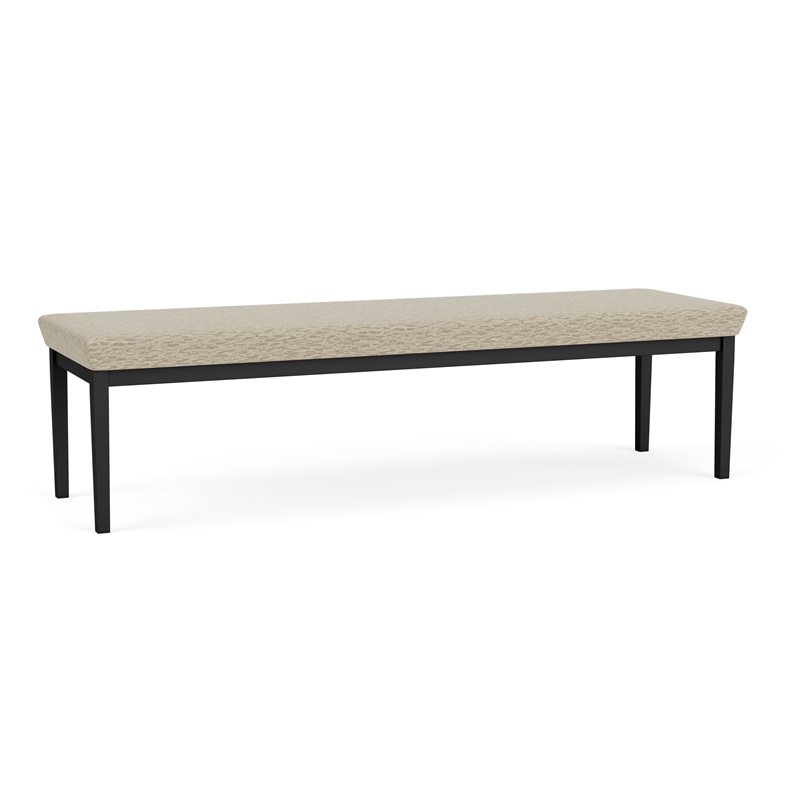 Lesro Industries Steel Waiting Reception 3 Seat Bench Steel Frame in Brown