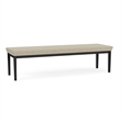 Lesro Industries Steel Waiting Reception 3 Seat Bench Steel Frame in Brown