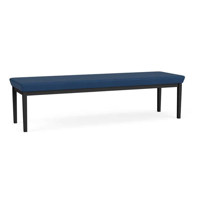 Lesro Industries Steel Waiting Reception 3 Seat Bench Steel Frame in Blue