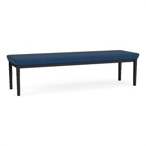 Lesro Industries Steel Waiting Reception 3 Seat Bench Steel Frame in Blue