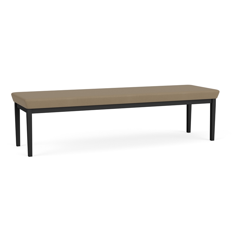 Lesro Industries Steel Waiting Reception 3 Seat Bench Steel Frame in Brown