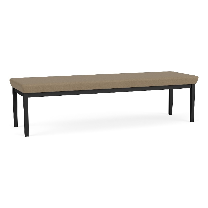 Lesro Industries Steel Waiting Reception 3 Seat Bench Steel Frame in Brown