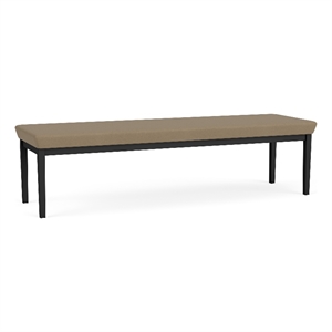 Lesro Industries Steel Waiting Reception 3 Seat Bench Steel Frame in Brown