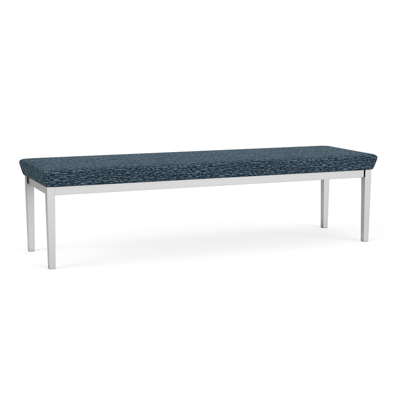 Lesro Industries Steel Waiting Reception 3 Seat Bench Steel Frame in Blue