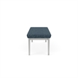Lesro Industries Steel Waiting Reception 3 Seat Bench Steel Frame in Blue