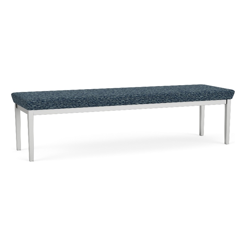 Lesro Industries Steel Waiting Reception 3 Seat Bench Steel Frame in Blue