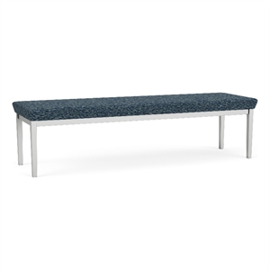 Lesro Industries Steel Waiting Reception 3 Seat Bench Steel Frame in Blue