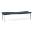 Lesro Industries Steel Waiting Reception 3 Seat Bench Steel Frame in Blue