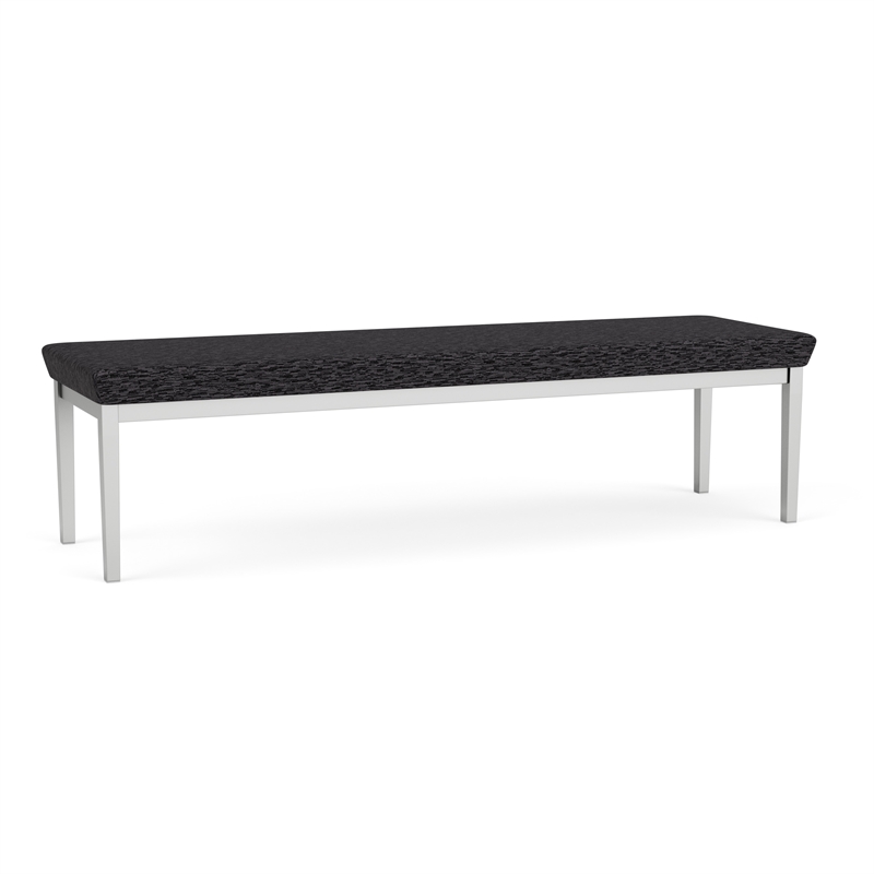 Lesro Industries Steel Waiting Reception 3 Seat Bench Steel Frame in Black