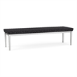 Lesro Industries Steel Waiting Reception 3 Seat Bench Steel Frame in Black