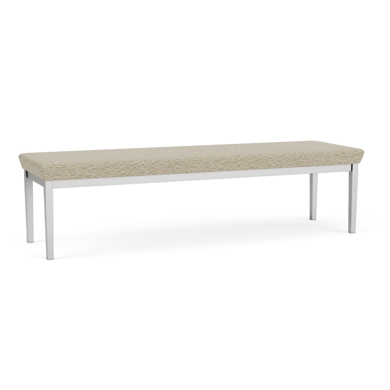 Lesro Industries Steel Waiting Reception 3 Seat Bench Steel Frame in Brown