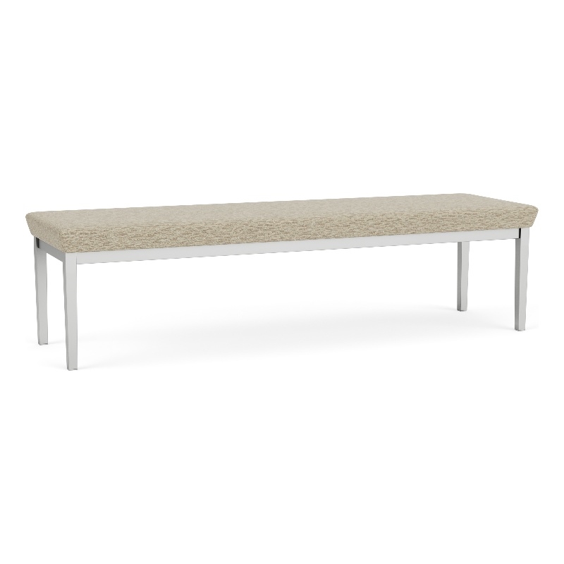 Lesro Industries Steel Waiting Reception 3 Seat Bench Steel Frame in Brown