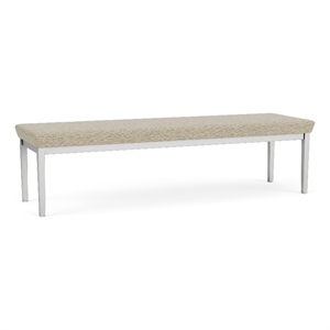 Lesro Industries Steel Waiting Reception 3 Seat Bench Steel Frame in Brown
