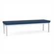 Lesro Industries Steel Waiting Reception 3 Seat Bench Steel Frame in Blue