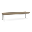 Lesro Industries Steel Waiting Reception 3 Seat Bench Steel Frame in Brown