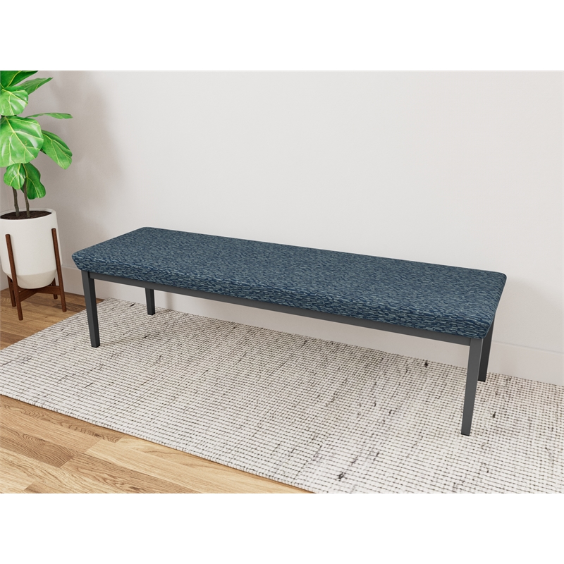 Lesro Industries Steel Waiting Reception 3 Seat Bench Steel Frame in Blue