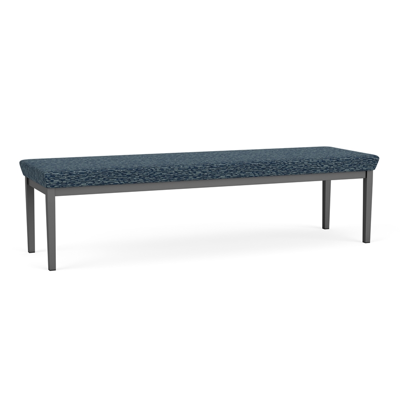 Lesro Industries Steel Waiting Reception 3 Seat Bench Steel Frame in Blue