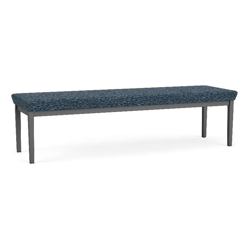 Lesro Industries Steel Waiting Reception 3 Seat Bench Steel Frame in Blue