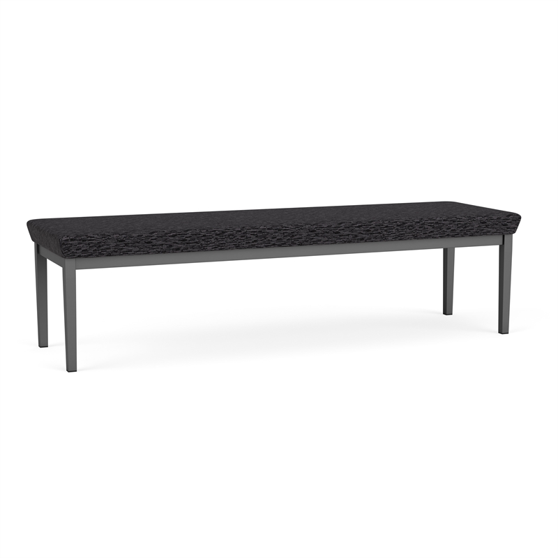 Lesro Industries Steel Waiting Reception 3 Seat Bench Steel Frame in Black