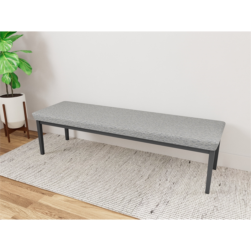 Lesro Industries Steel Waiting Reception 3 Seat Bench Steel Frame in Gray