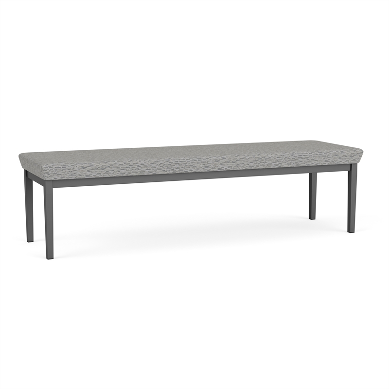Lesro Industries Steel Waiting Reception 3 Seat Bench Steel Frame in Gray