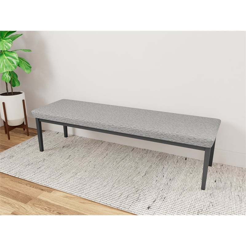 Lesro Industries Steel Waiting Reception 3 Seat Bench Steel Frame in Gray