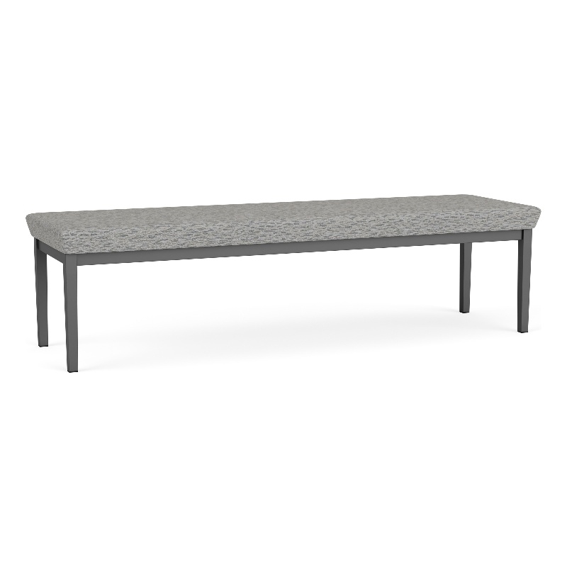 Lesro Industries Steel Waiting Reception 3 Seat Bench Steel Frame in Gray