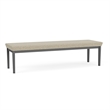Lesro Industries Steel Waiting Reception 3 Seat Bench Steel Frame in Brown