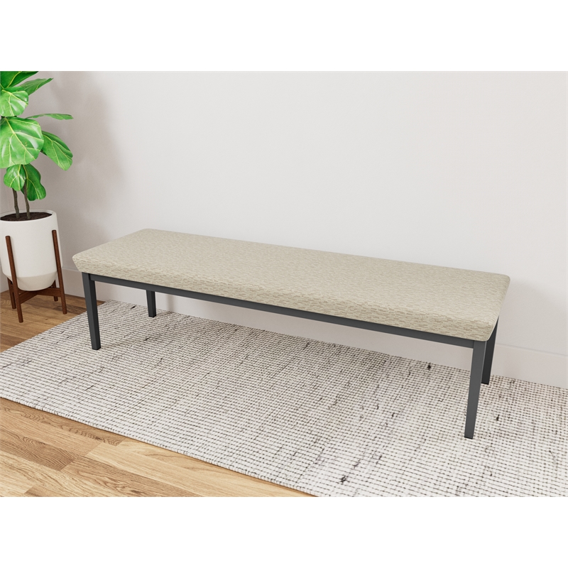 Lesro Industries Steel Waiting Reception 3 Seat Bench Steel Frame in Brown