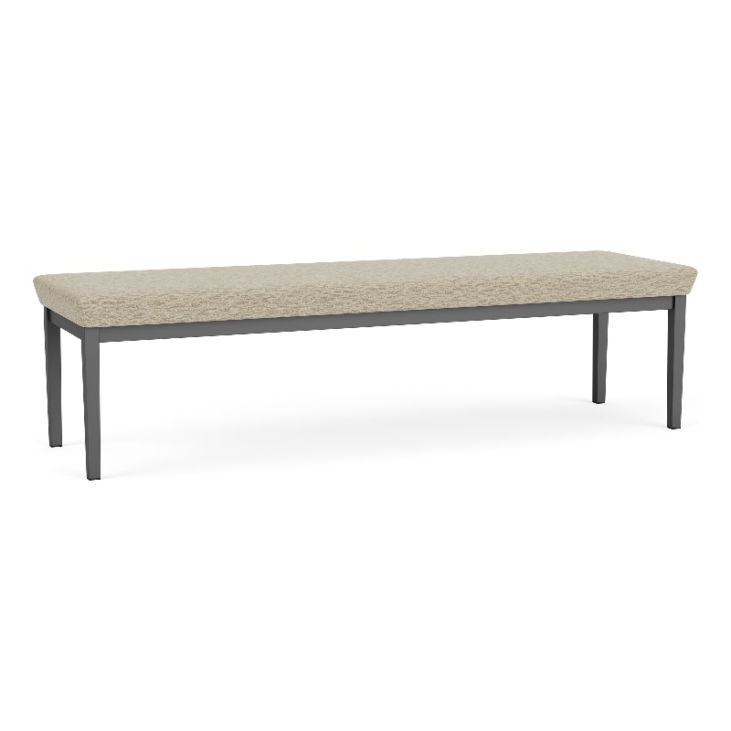 Lesro Industries Steel Waiting Reception 3 Seat Bench Steel Frame in Brown
