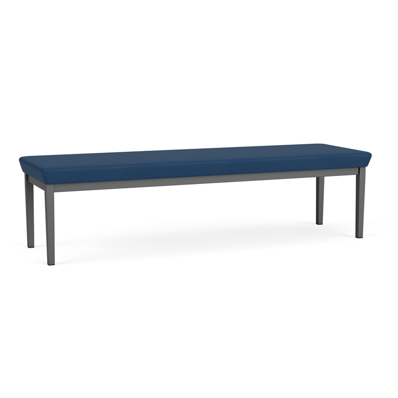 Lesro Industries Steel Waiting Reception 3 Seat Bench Steel Frame in Blue