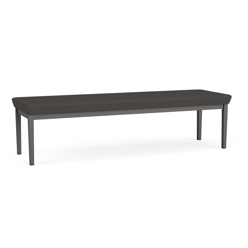 Lesro Industries Steel Waiting Reception 3 Seat Bench Steel Frame in Gray