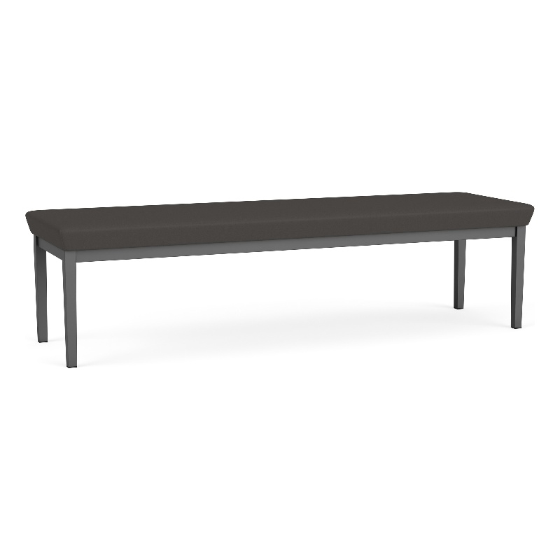 Lesro Industries Steel Waiting Reception 3 Seat Bench Steel Frame in Gray