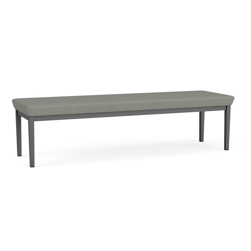 Lesro Industries Steel Waiting Reception 3 Seat Bench Steel Frame in Gray