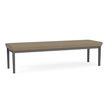 Lesro Industries Steel Waiting Reception 3 Seat Bench Steel Frame in Brown