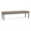 Lesro Industries Steel Waiting Reception 3 Seat Bench Steel Frame in Brown