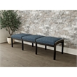 Lesro Industries Wood Waiting Reception 3 Seat Bench Wood Frame in Blue