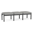 Lesro Industries Wood Waiting Reception 3 Seat Bench Wood Frame in Gray