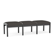 Lesro Industries Wood Waiting Reception 3 Seat Bench Wood Frame in Gray