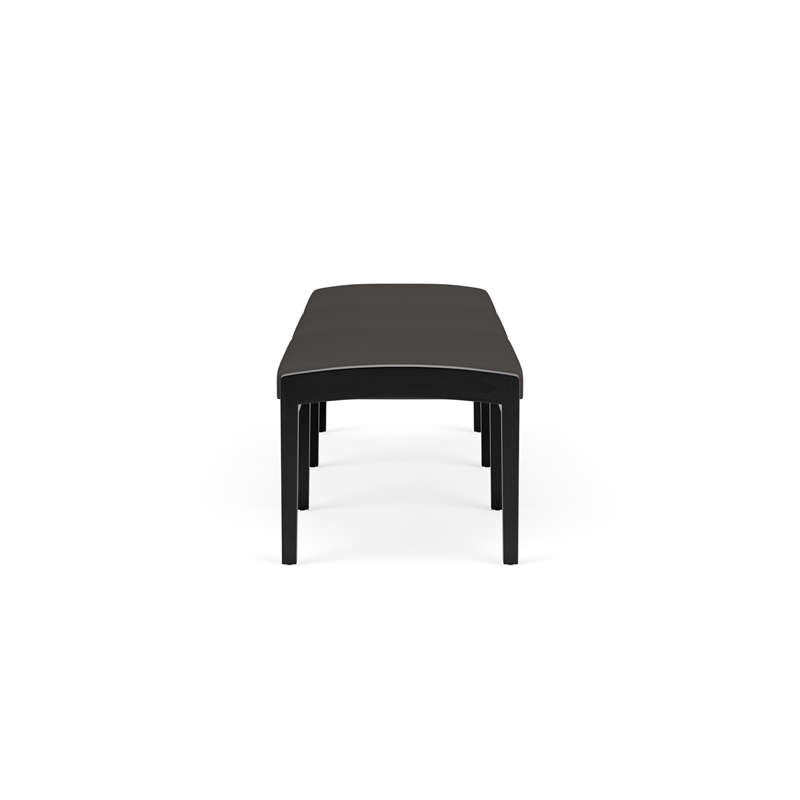 Lesro Industries Wood Waiting Reception 3 Seat Bench Wood Frame in Gray